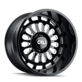 Cali Off-Road - PARADOX - Black - GLOSS BLACK/MILLED SPOKES - 20" x 9", 0 Offset, 8x165.1 (Bolt Pattern), 125.2mm HUB