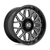 XD Series - XD849 GRENADE 2 - Black - GLOSS BLACK MILLED - 20" x 10", 12 Offset, 5x139.7 (Bolt Pattern), 78.1mm HUB