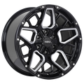 Ruffino HARD - Blast - Black - Gloss Black - Milled Edge - 18" x 9", 20 Offset, 6x135, 139.7 (Bolt Pattern), 87.1mm HUB