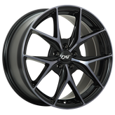 Dai Alloys - Elegante - Black - Gloss Black - Machined Face - Smoked Clear - 18" x 8", 40 Offset, 5x114.3 (Bolt Pattern), 73.1mm HUB