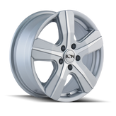 Ion Alloy - 101 - Silver - SILVER/MACHINED FACE - 16" x 7", 55 Offset, 5x160 (Bolt Pattern), 65.1mm HUB