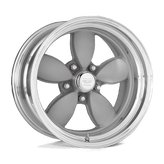 American Racing Vintage - VN402 CLASSIC 200S - Gunmetal - TWO-PIECE VINTAGE SILVER CENTER POLISHED BARREL - 17" x 8", -32 Offset, 5x114.3 (Bolt Pattern), 83.1mm HUB