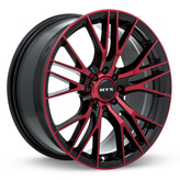 RTX Wheels - Vertex - Black - Black Machined Red - 18" x 8", 40 Offset, 5x114.3 (Bolt Pattern), 73.1mm HUB