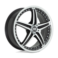 Motegi - MR107 D5S - Black - Gloss Black Machined - 18" x 8", 42 Offset, 5x112 (Bolt Pattern), 72.6mm HUB