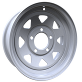 Envy Wheels - TRAILER STEEL SPOKE - White - WHITE / RED AND BLUE PIN STRIPE - 13" x 4.5", -3 Offset, 5x114.3 (Bolt Pattern), 84mm HUB