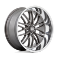 US Mag - U139 SANTA CRUZ - Gunmetal - ANTHRACITE WITH DIAMOND CUT LIP - 22" x 10.5", 0 Offset, 5x127 (Bolt Pattern), 78.1mm HUB