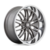 US Mag - U139 SANTA CRUZ - Gunmetal - ANTHRACITE WITH DIAMOND CUT LIP - 22" x 10.5", 0 Offset, 5x127 (Bolt Pattern), 78.1mm HUB