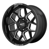 Moto Metal - MO803 BANSHEE - Black - GLOSS BLACK MILLED - 20" x 10", -18 Offset, 6x139.7 (Bolt Pattern), 106.1mm HUB