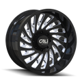 Cali Off-Road - SWITCHBACK - Black - GLOSS BLACK/MILLED - 22" x 12", -51 Offset, 8x170 (Bolt Pattern), 130.8mm HUB