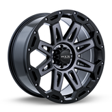 RTX Wheels - Gobi - Black - Satin Black with Satin Grey Spokes - 20" x 9", 0 Offset, 6x139.7 (Bolt Pattern), 78.1mm HUB