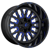 Fuel - D645 STROKE - Black - GLOSS BLACK BLUE TINTED CLEAR - 22" x 10", 1 Offset, 8x180 (Bolt Pattern), 124.2mm HUB