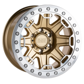 Black Rhino - RIFT BEADLOCK - Gunmetal - MATTE GOLD W/ MACHINED RING - 17" x 8.5", -38 Offset, 8x165.1 (Bolt Pattern), 125.1mm HUB