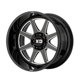 XD Series - XD844 PIKE - Black - GLOSS BLACK MILLED - 20" x 9", 18 Offset, 8x170 (Bolt Pattern), 125.1mm HUB