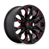 Fuel - D823 FLAME - Black - GLOSS BLACK MILLED WITH CANDY RED - 20" x 9", 20 Offset, 6x135 (Bolt Pattern), 87.1mm HUB