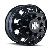 Mayhem - BIGRIG - Black - BLACK/MILLED SPOKES - 22.5" x 8.25", 169 Offset, 10x285.75 (Bolt Pattern), 220.1mm HUB