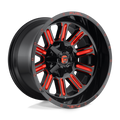 Fuel - D621 HARDLINE - Black - GLOSS BLACK RED TINTED CLEAR - 20" x 9", 1 Offset, 8x165.1 (Bolt Pattern), 125.1mm HUB