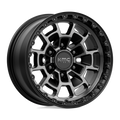 KMC Wheels - KM718 SUMMIT - Black - SATIN BLACK WITH GRAY TINT - 16" x 8", 0 Offset, 6x139.7 (Bolt Pattern), 106.1mm HUB