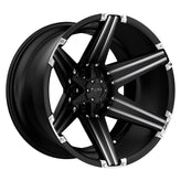 Tuff Wheels - T12 - Black - Satin Black with Milled Spokes - 22" x 12", -45 Offset, 8x170 (Bolt Pattern), 130.8mm HUB