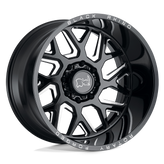 Black Rhino - REAPER - Black - Gloss Black & Milled - 22" x 14", -76 Offset, 8x180 (Bolt Pattern), 125.1mm HUB