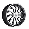 Kraze Wheels - SCRILLA - Black - BLACK/MACHINED - 24" x 9.5", 30 Offset, 6x135, 139.7 (Bolt Pattern), 100.3mm HUB