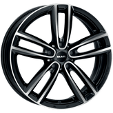 Mak Wheels - OXFORD - Black - BLACK MIRROR - 18" x 7.5", 51 Offset, 5x112 (Bolt Pattern), 66.6mm HUB