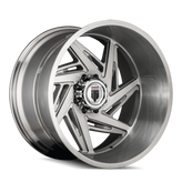 American Truxx - SPIRAL - Silver - BRUSHED TEXTURE - 24" x 14", -76 Offset, 6x139.7 (Bolt Pattern), 106.1mm HUB