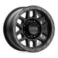 KMC Wheels - KM544 MESA - Black - SATIN BLACK WITH GLOSS BLACK LIP - 17" x 9", 18 Offset, 8x170 (Bolt Pattern), 125.1mm HUB