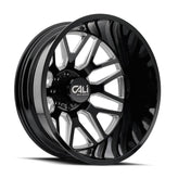 Cali Off-Road - INVADER DUALLY - Black - Gloss Black/Milled Spokes - 22" x 8.25", -232 Offset, 8x200 (Bolt pattern), 142mm HUB