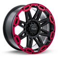 RTX Wheels - Gobi - Black - Gloss Black with Red Lip - 18" x 9", 10 Offset, 6x139.7 (Bolt Pattern), 78.1mm HUB