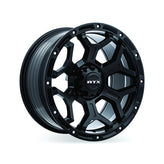 RTX Wheels - Goliath - Black - Satin Black with Milled Rivets - 17" x 9", 0 Offset, 6x139.7 (Bolt pattern), 106.1mm HUB - 083110