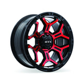 RTX Wheels - Goliath - Black - Gloss Black Machined Red Spokes - 18" x 9", 0 Offset, 6x135 (Bolt pattern), 87.1mm HUB - 083105