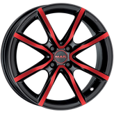 Mak Wheels - MILANO4 - BLACK AND RED - 16" x 6.5", 30 Offset, 4x98 (Bolt Pattern), 58.1mm HUB