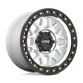 KMC Wheels - KM549 GRS - Silver - MACHINED WITH SATIN BLACK LIP - 20" x 9", 18 Offset, 6x135 (Bolt Pattern), 87.1mm HUB