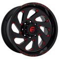 Fuel - D638 VORTEX - Black - GLOSS BLACK RED TINTED CLEAR - 20" x 10", -18 Offset, 8x165.1 (Bolt Pattern), 125.1mm HUB