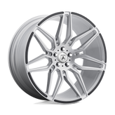 Asanti Black - ABL-11 SIRIUS - Silver - Brushed Silver Carbon Fiber Insert - 20" x 10.5", 20 Offset, 5x115 (Bolt Pattern), 72.6mm HUB