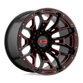 XD Series - XD841 BONEYARD - Black - Gloss Black Milled With Red Tint - 20" x 10", -18 Offset, 8x170 (Bolt Pattern), 125.1mm HUB