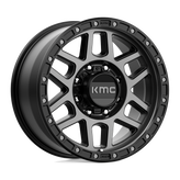KMC Wheels - KM544 MESA - Black - SATIN BLACK WITH GRAY TINT - 18" x 9", 18 Offset, 8x180 (Bolt Pattern), 124.2mm HUB