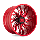 XD Series - XD858 TENSION - CANDY RED MILLED - 20" x 10", -18 Offset, 5x127 (Bolt Pattern), 71.5mm HUB