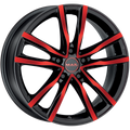 Mak Wheels - MILANO - BLACK AND RED - 16" x 6.5", 40 Offset, 5x100 (Bolt Pattern), 72mm HUB