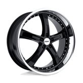 TSW Wheels - JARAMA - Black - Gloss Black with Mirror Cut Lip - 19" x 9.5", 20 Offset, 5x120 (Bolt Pattern), 76.1mm HUB