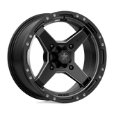 MSA Offroad Wheels - M39 CROSS - Black - Satin Black Titanium Tint - 15" x 7", 10 Offset, 4x156 (Bolt Pattern), 132mm HUB