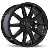 Replika - R157 - Black - Gloss Black - 18" x 8.5", 45 Offset, 5x112 (Bolt Pattern), 66.5mm HUB