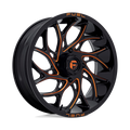 Fuel UTV - D780 RUNNER UTV - Black - GLOSS BLACK MILLED ORANGE - 20" x 7", 13 Offset, 4x156 (Bolt Pattern), 132mm HUB