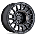 Black Rhino - SANDSTORM - Black - SEMI GLOSS BLACK WITH MACHINED DARK TINT RING - 15" x 7", 15 Offset, 5x100 (Bolt Pattern), 56.2mm HUB