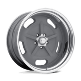 American Racing Vintage - VN470 SALT FLAT - Gunmetal - MAG GRAY CENTER POLISHED BARREL - 15" x 8", 6 Offset, 5x120.65 (Bolt Pattern), 83.1mm HUB