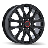 Replika - R262 - Black - Satin Black - 20" x 7.5", 60 Offset, 6x139.7 (Bolt Pattern), 95.1mm HUB