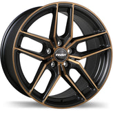 Fast Wheels - Aristo - Black - Satin Black with Machined Face and Bronze Clear - 18" x 9.5", 40 Offset, 5x120 (Bolt Pattern), 74.1mm HUB
