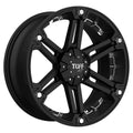 Tuff Wheels - T01 - Black - Flat Black with Chrome Inserts - 17" x 8", 10 Offset, 5x139.7 (Bolt Pattern), 108mm HUB