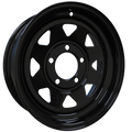 Envy Wheels - TRAILER STEEL SPOKE - Black - GLOSS BLACK - 13" x 4.5", -3 Offset, 5x114.3 (Bolt Pattern), 84mm HUB