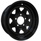 Envy Wheels - TRAILER STEEL SPOKE - Black - GLOSS BLACK - 13" x 4.5", -3 Offset, 5x114.3 (Bolt Pattern), 84mm HUB